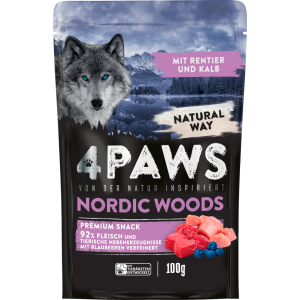 4Paws nordic woods Rentier Kalb&Huhn 100g