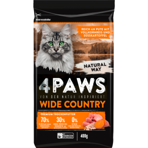 4Paws wide country reich an Pute mit Vollkornreis&Süsskartoffel 400g