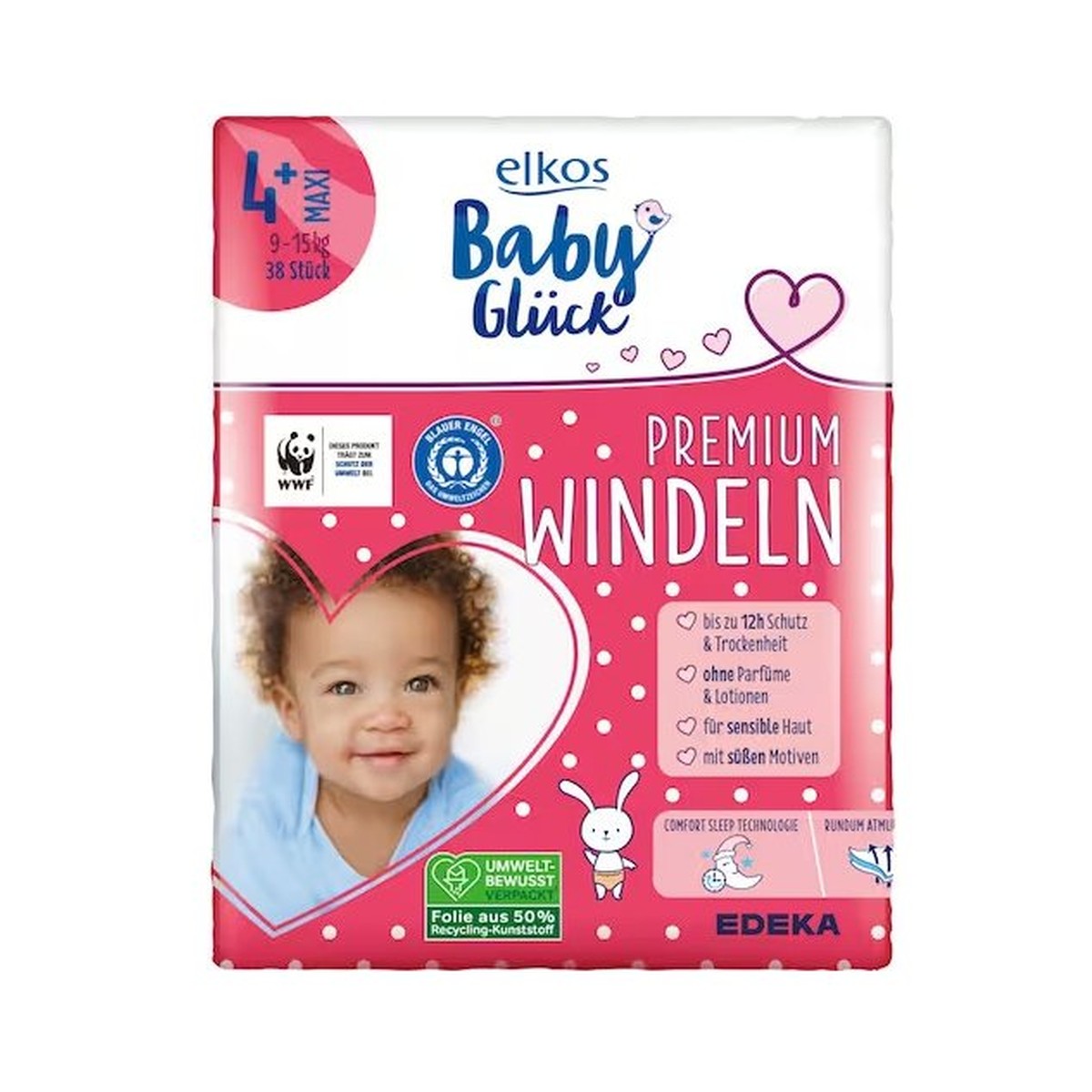 EDEKA elkos Baby Glück Windeln Gr.4+ Maxi 38ST