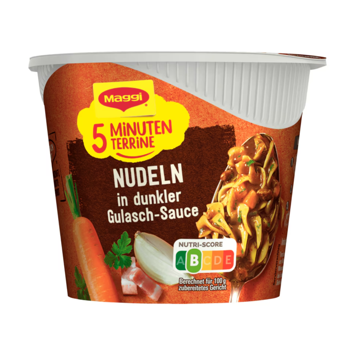 Maggi 5 Minuten Terrine Nudeln in dunkler Gulaschsauce 60g