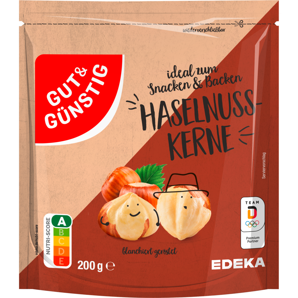 GUT&GÜNSTIG Haselnusskerne blanchiert und geröstet 200g