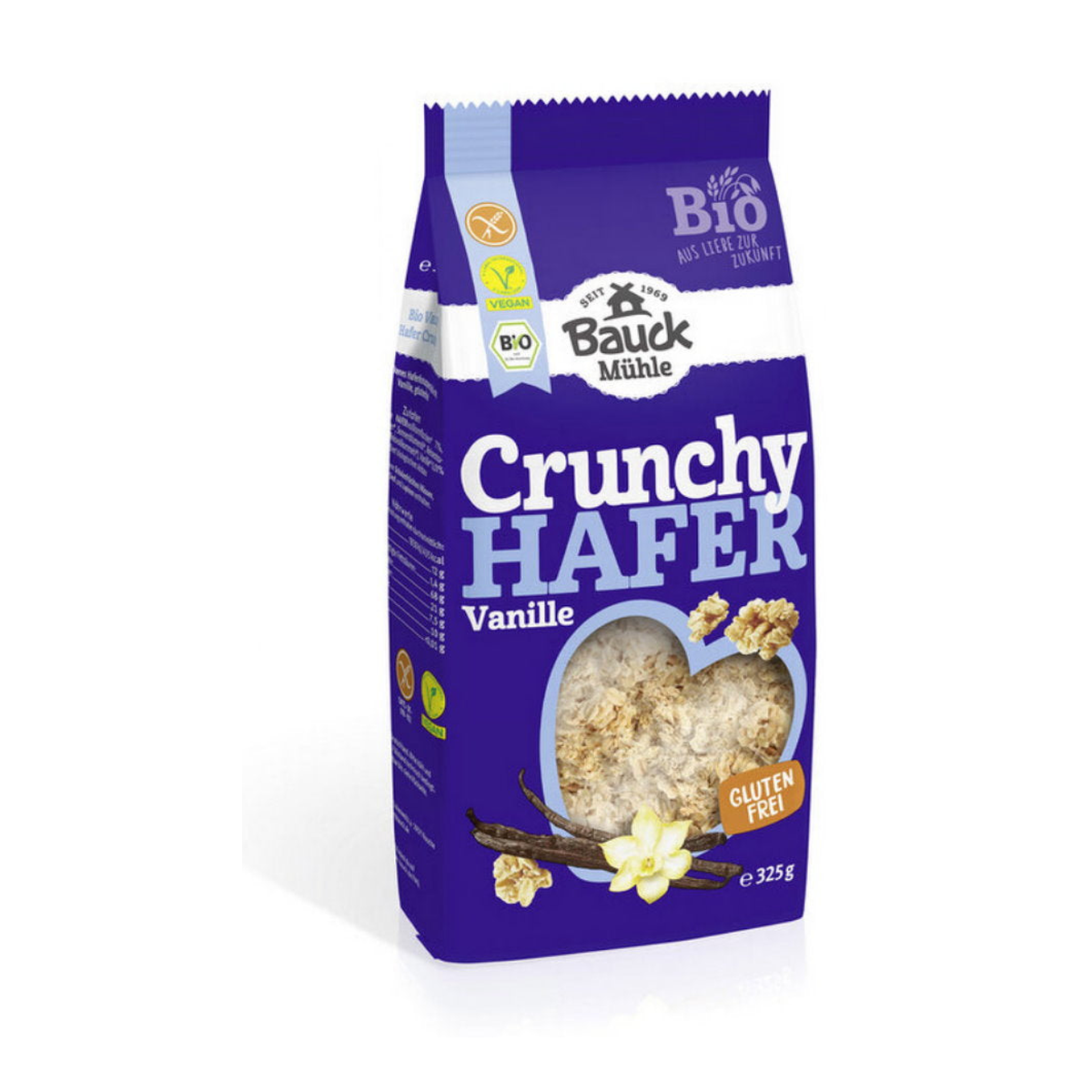Bio Bauck Mühle Hafer Crunchy Vanille glutenfrei 325g