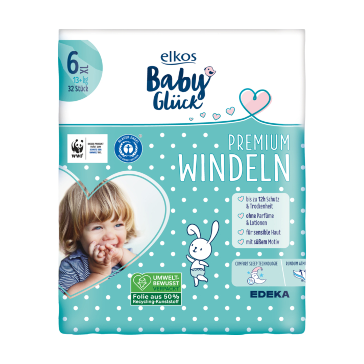 EDEKA elkos Baby Glück Windeln Gr.6 XL 32ST