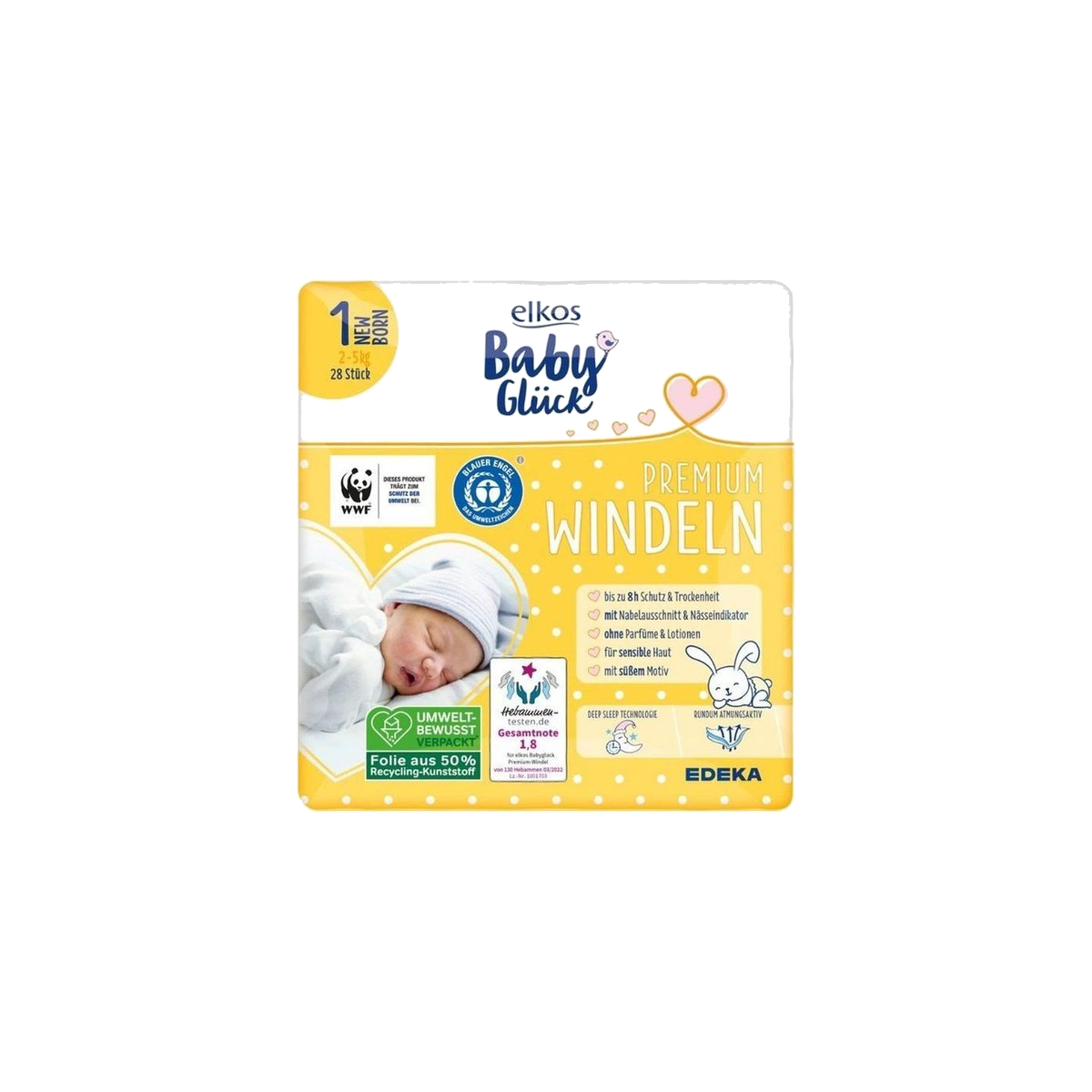EDEKA elkos Baby Glück Windeln Gr.1 Newborn 28ST