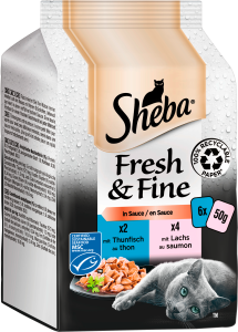 MSC Sheba Fresh&Fine in Sauce mit Lachs und Thunfisch 6x50g