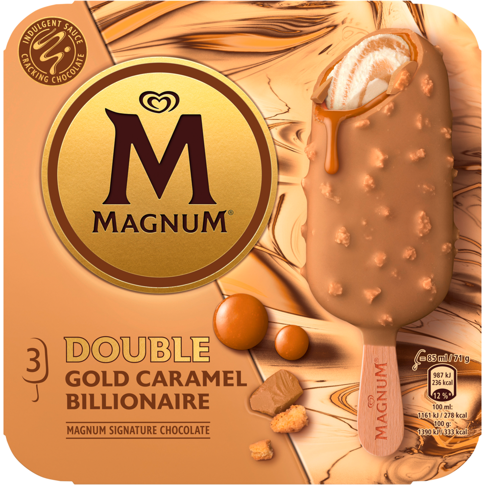Langnese Magnum Double Gold Caramel Billionaire 3x85ml