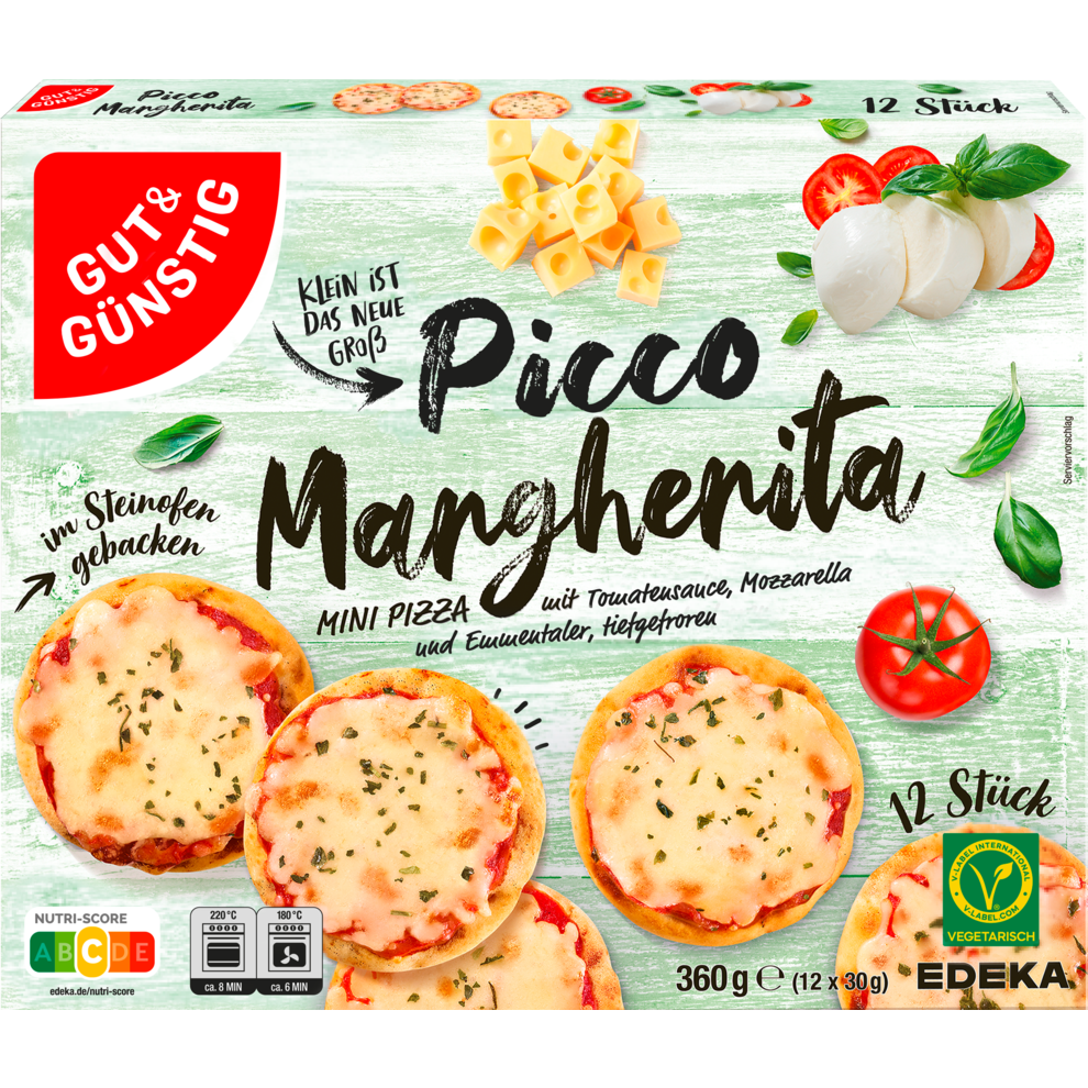 GUT&GÜNSTIG Mini Pizza Margherita 12x30g
