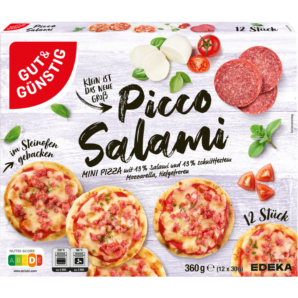 GUT&GÜNSTIG Mini Pizza Salami 12x30g