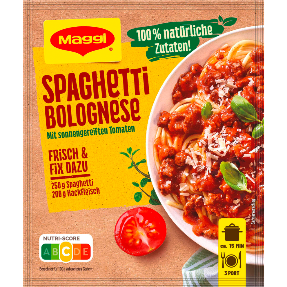 Maggi Fix Spaghetti Bolognese 100% natürliche Zutaten 36g