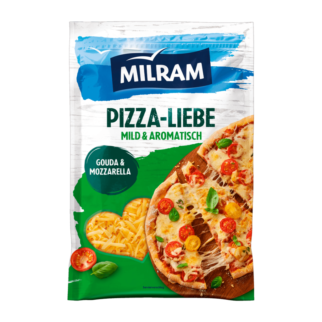Milram Pizzaliebe Reibekäse 43% Vollfettstufe 150g