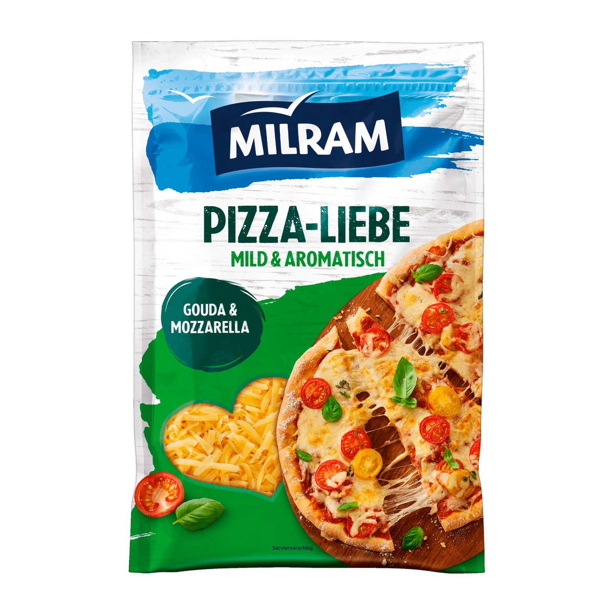 Milram Pizzaliebe Reibekäse 43% Vollfettstufe 150g
