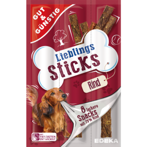 GUT&GÜNSTIG Lieblingssticks mit Rind 8x11g