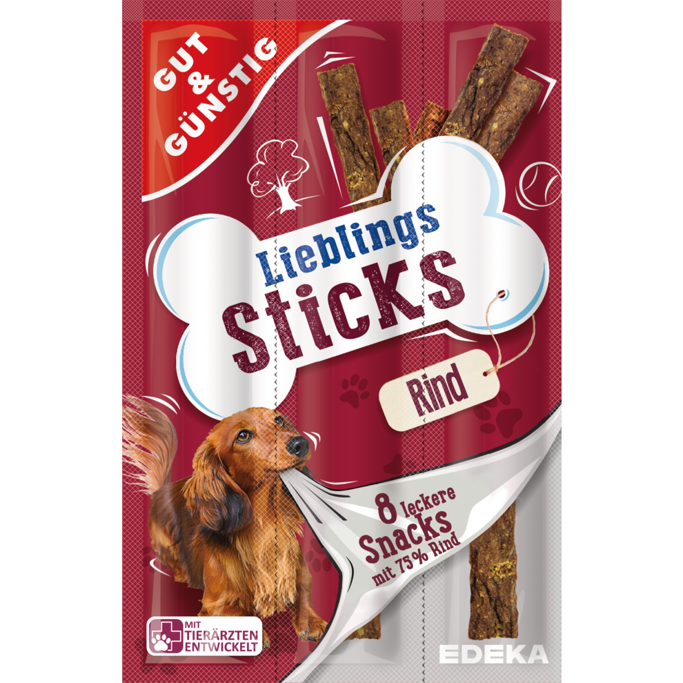 GUT&GÜNSTIG Lieblingssticks mit Rind 8x11g