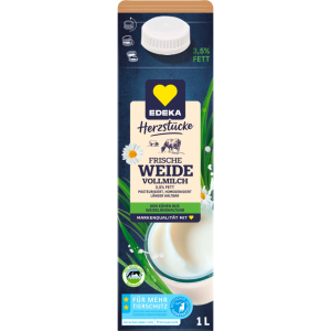 EDEKA Herzstücke frische Weidemilch Vollmilch 3,5% 1l VLOG
