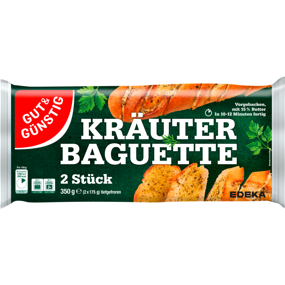 GUT&GÜNSTIG Kräuterbutterbaguette 2ST 350g