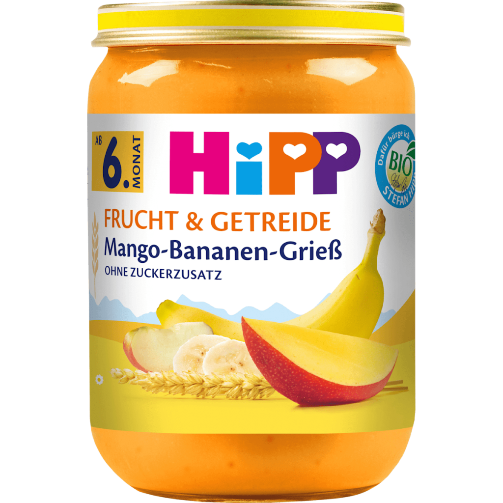 Bio Hipp Mango-Bananen-Grieß ohne Zuckerzusatz ab 6.Monat 190g