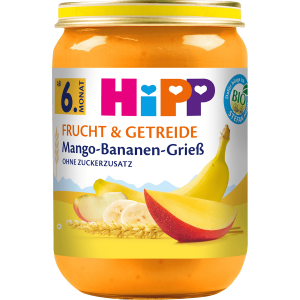 Bio Hipp Mango-Bananen-Grieß ohne Zuckerzusatz ab 6.Monat 190g