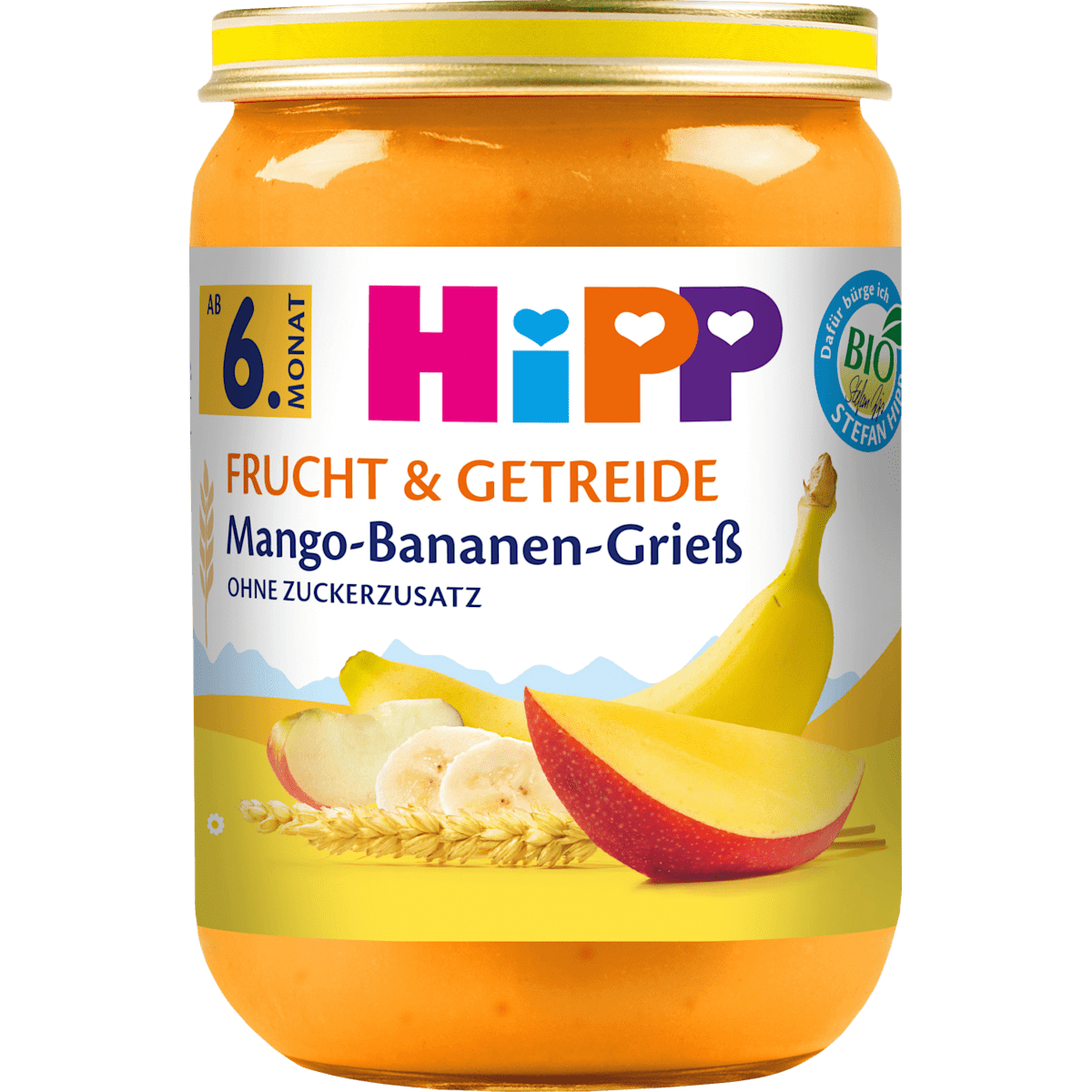 Bio Hipp Mango-Bananen-Grieß ohne Zuckerzusatz ab 6.Monat 190g