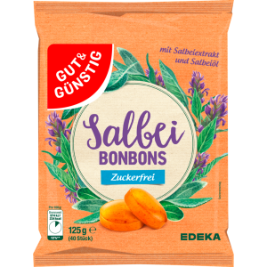 GUT&GÜNSTIG Salbei Bonbons zuckerfrei 125g