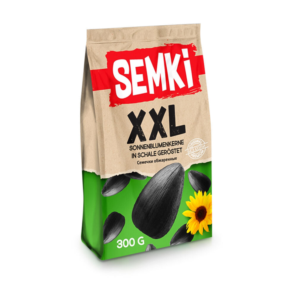 Semki XXL schwarze Sonnenblumenkerne in Schale geröstet 300g