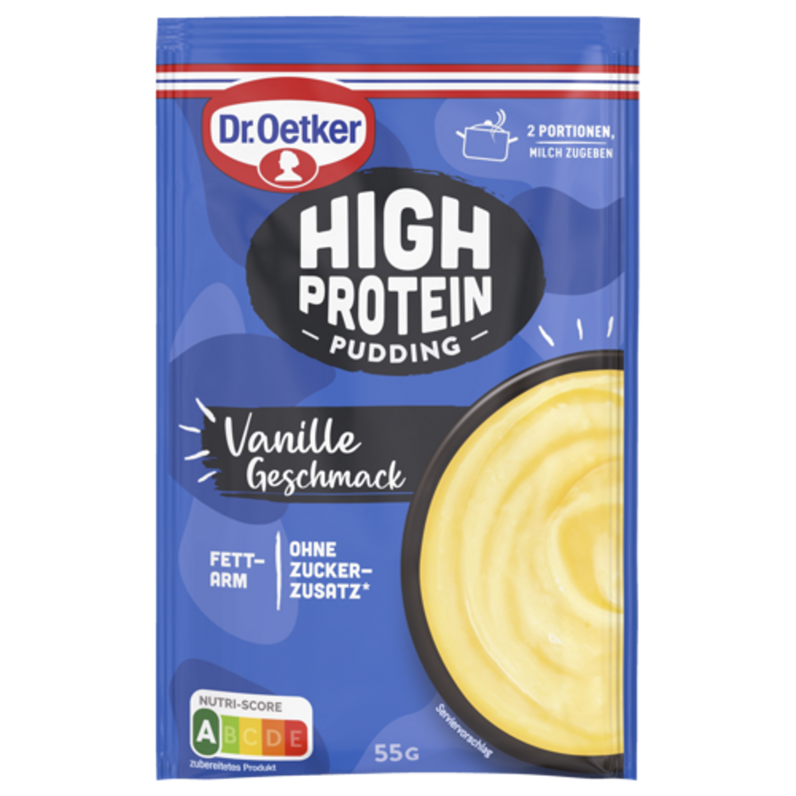 Dr.Oetker High Protein Pudding-Pulver Vanille Geschmack für 300ml 55g