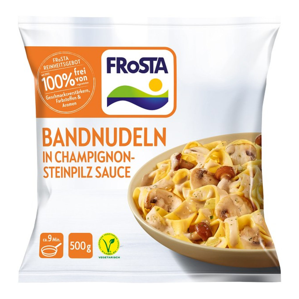 Frosta Bandnudeln Champignon-Steinpilz Sauce 500g