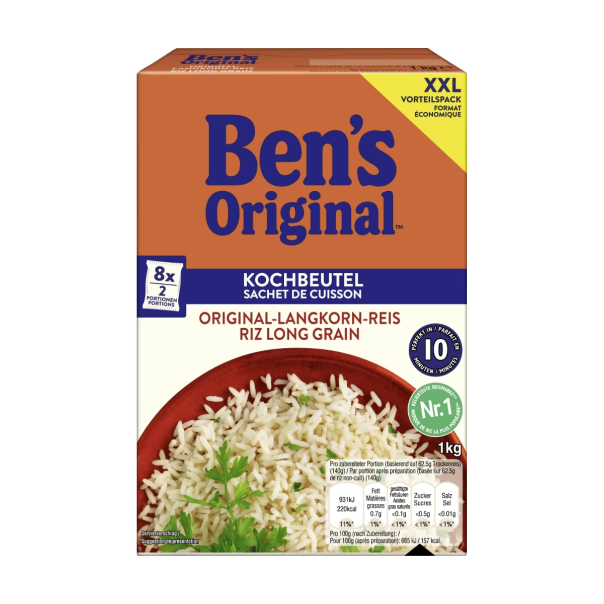 Ben's Langkornreis 10-Minuten Kochbeutel 1kg