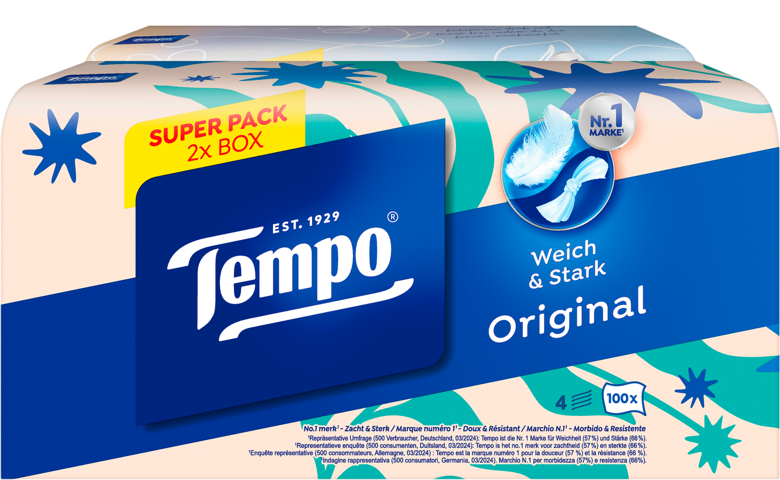 Tempo Taschentücher Duo-Box 2x100ST