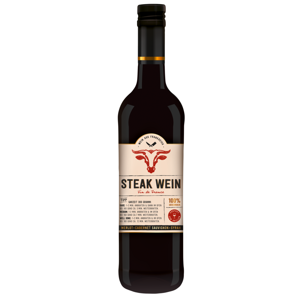 Steak Wein Vin de France halbtrocken 0,75l