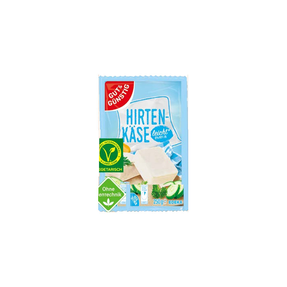 GUT&GÜNSTIG Hirtenkäse Leicht 27% Halbfettstufe 250g VLOG