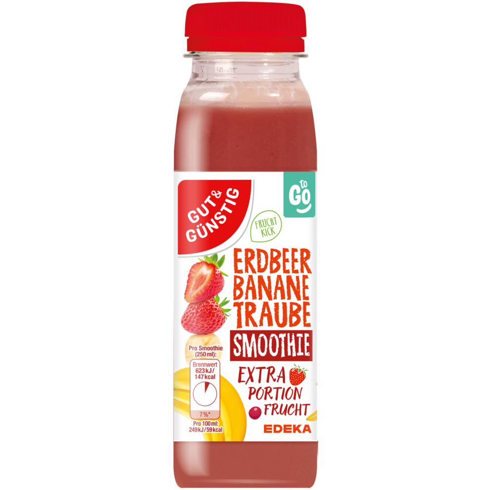 GUT&GÜNSTIG Erdbeer-Banane-Traube Smoothie 250ml DPG