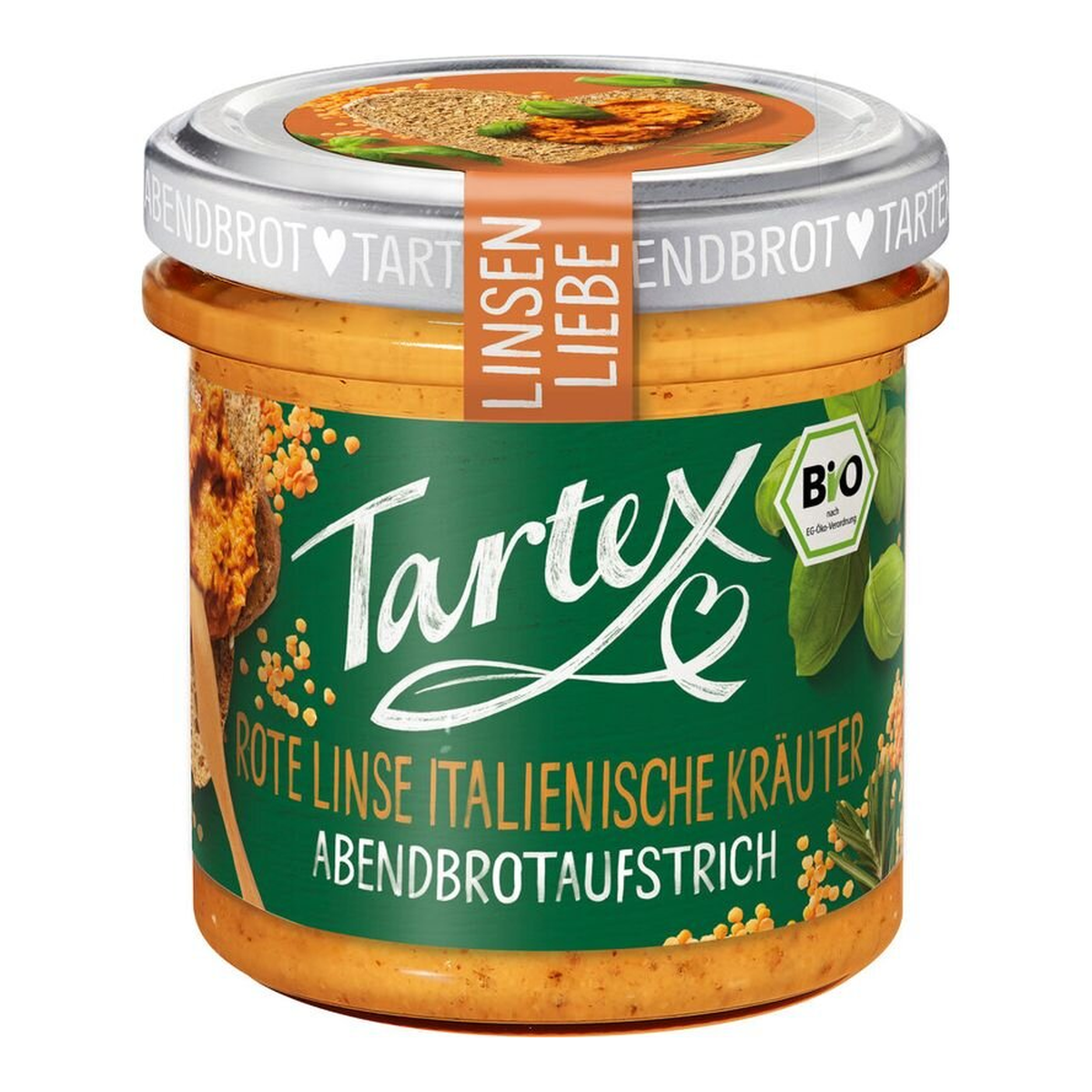 Bio Tartex Linsen Liebe rote Linse italienische Kräuter 140g