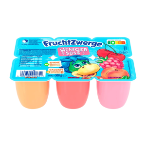 Danone Frucht Zwerge Weniger Süss Pfirsich, Kirsche, Himbeere 6x50g