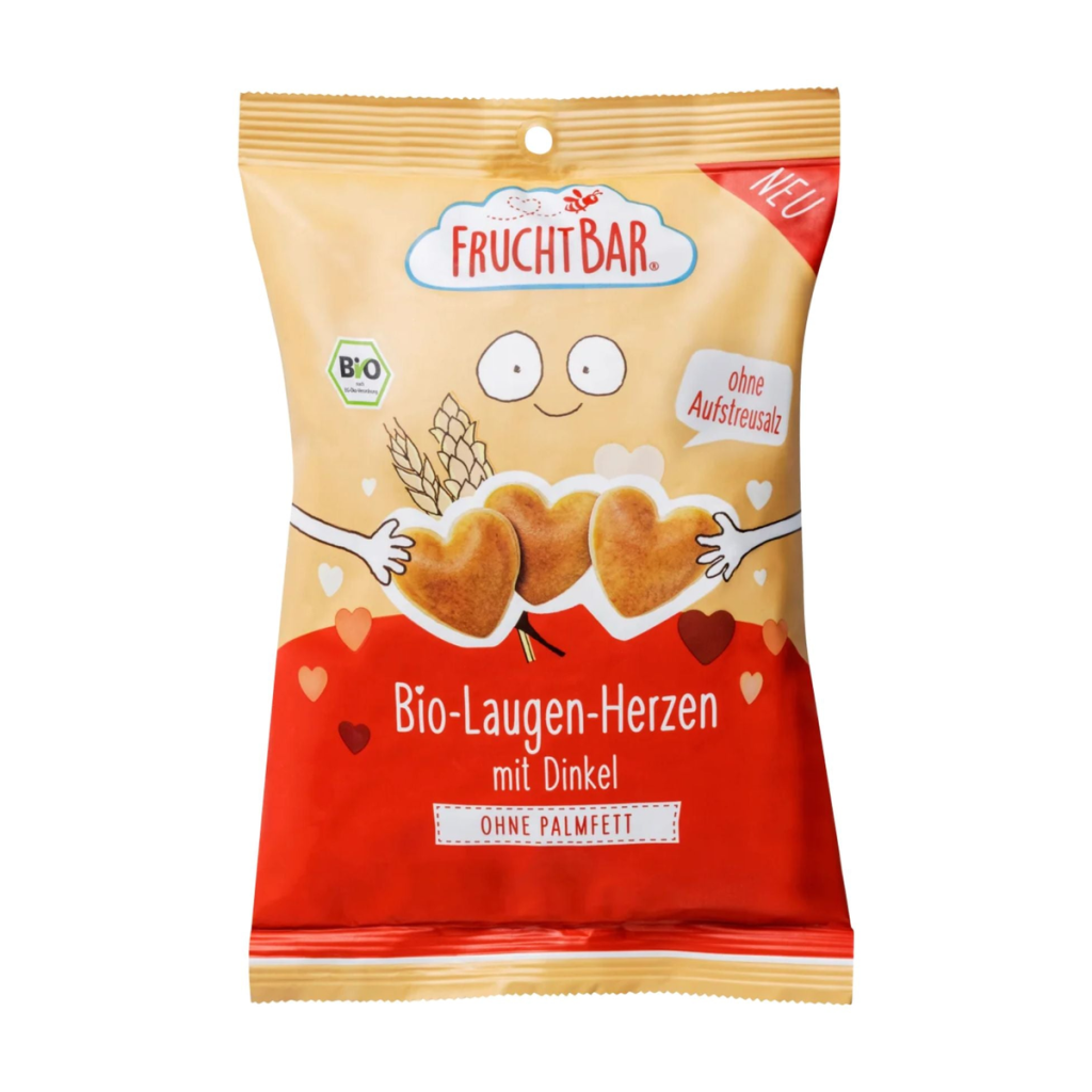 Bio Fruchtbar Laugen-Herzen mit Dinkel 90g