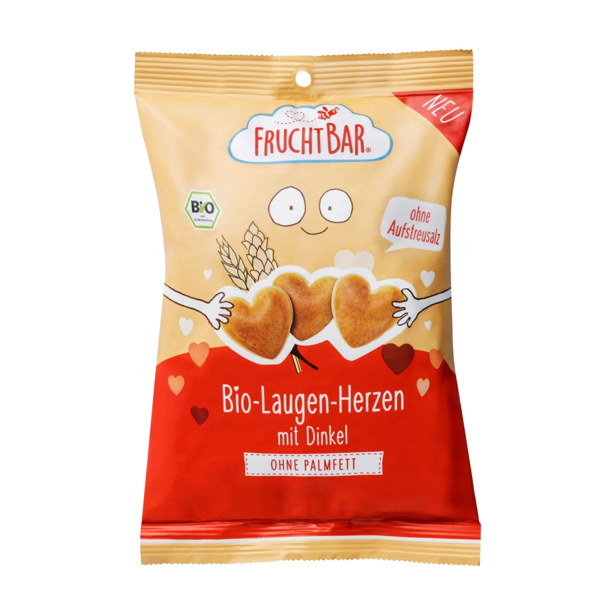 Bio Fruchtbar Laugen-Herzen mit Dinkel 90g