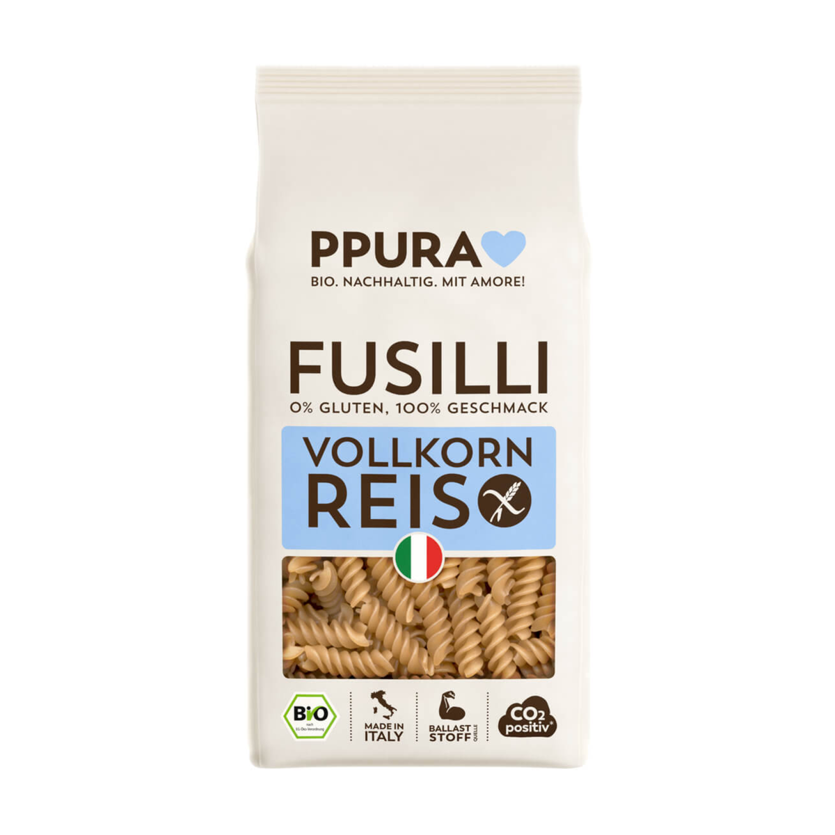 Bio Ppura Fusilli aus Vollkornreis glutenfrei 400g