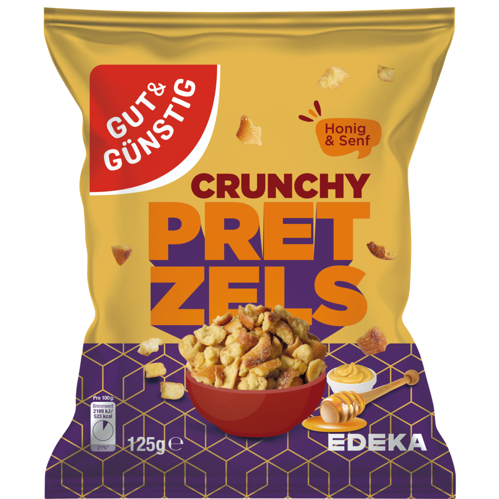 GUT&GÜNSTIG Crunchy Pretzel Honig Senf 125g