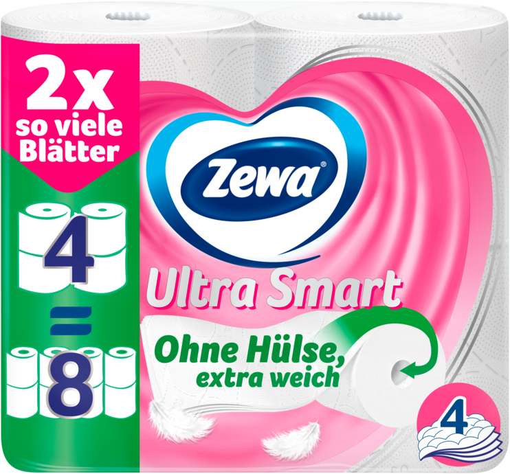 Zewa Ultra Smart Toilettenpapier weiß 4-lagig 4x280BL
