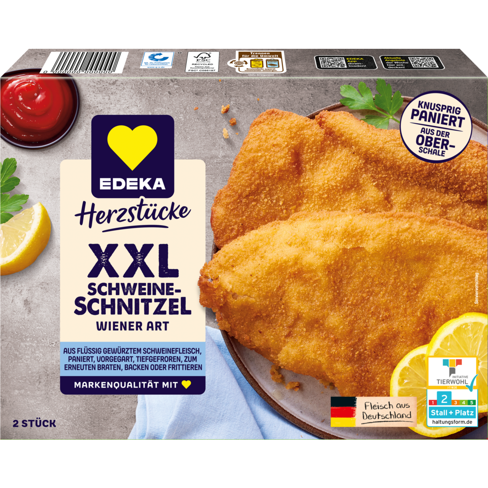 EDEKA Herzstücke XXL Schweineschnitzel 500g QS ITW