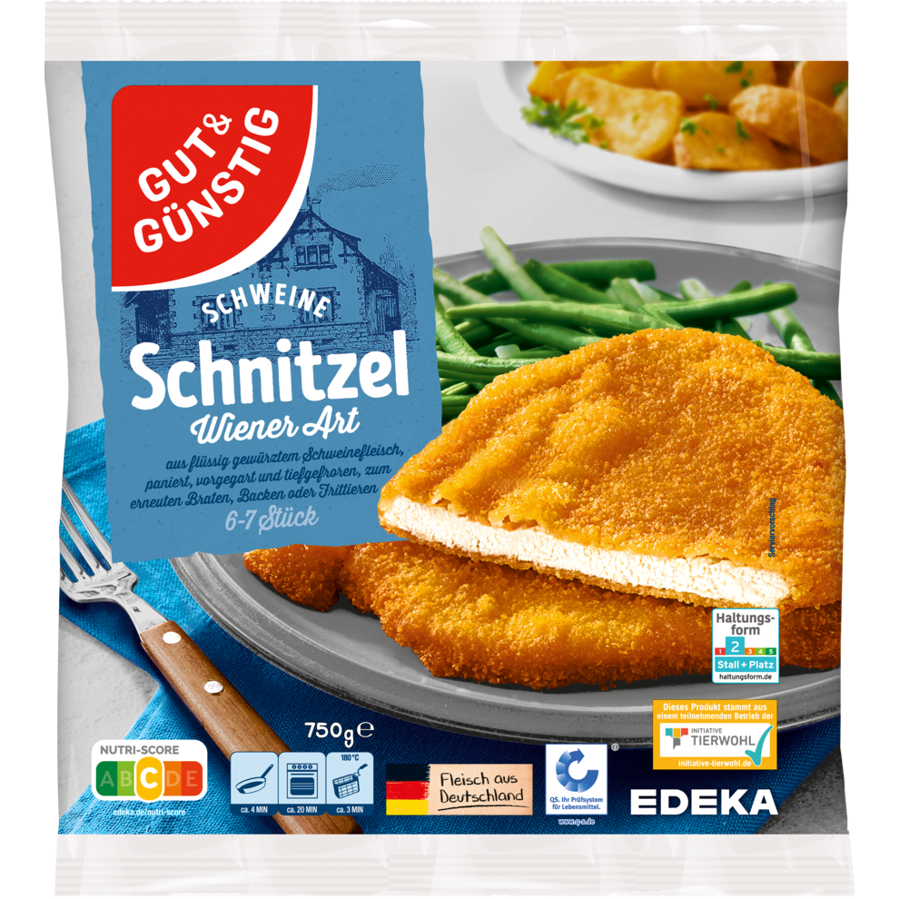 GUT&GÜNSTIG Schweine Schnitzel Wiener Art 750g QS ITW