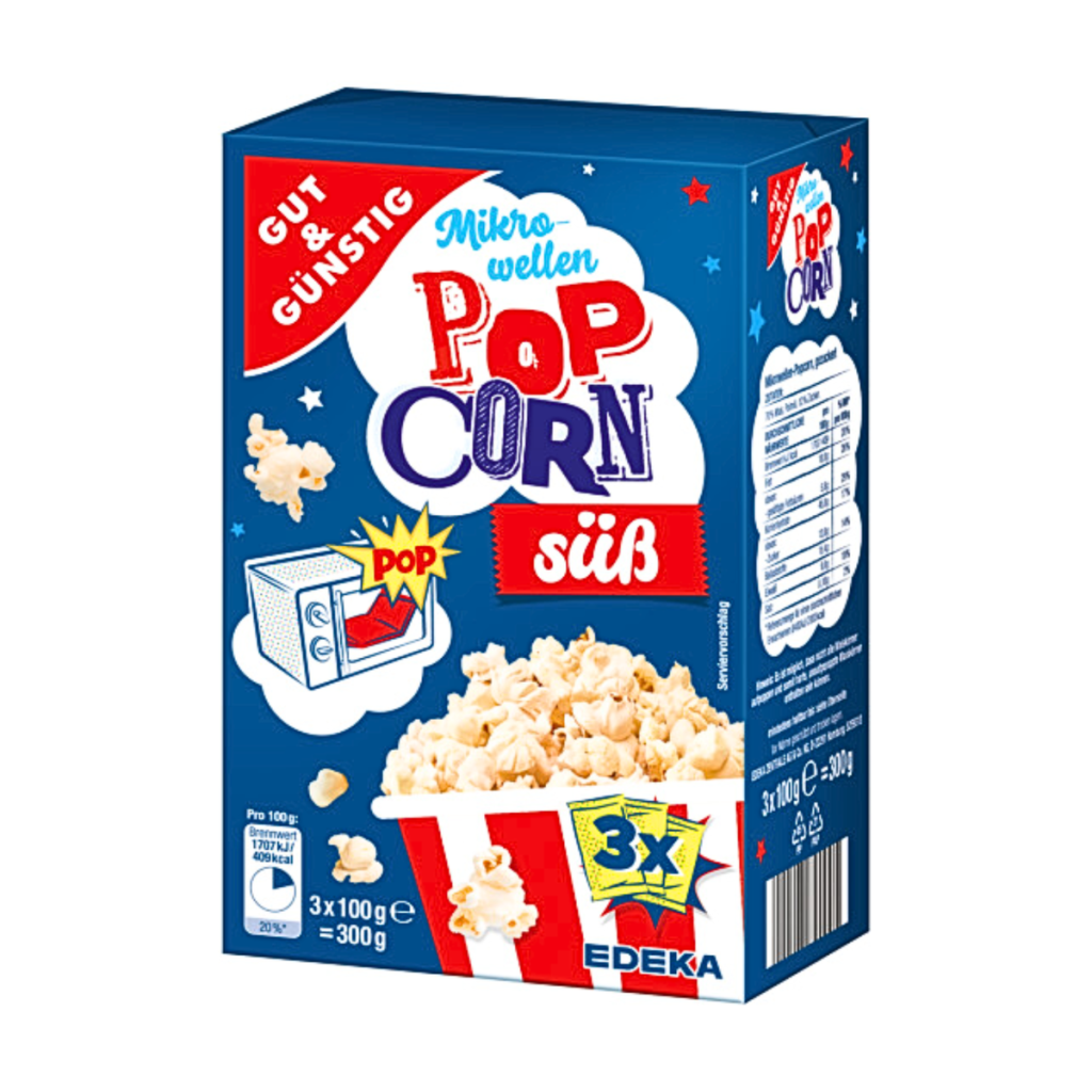 GUT&GÜNSTIG Microwave popcorn sweet flavour 3x100g