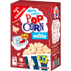 GUT&GÜNSTIG Microwave popcorn salted flavour 3x100g