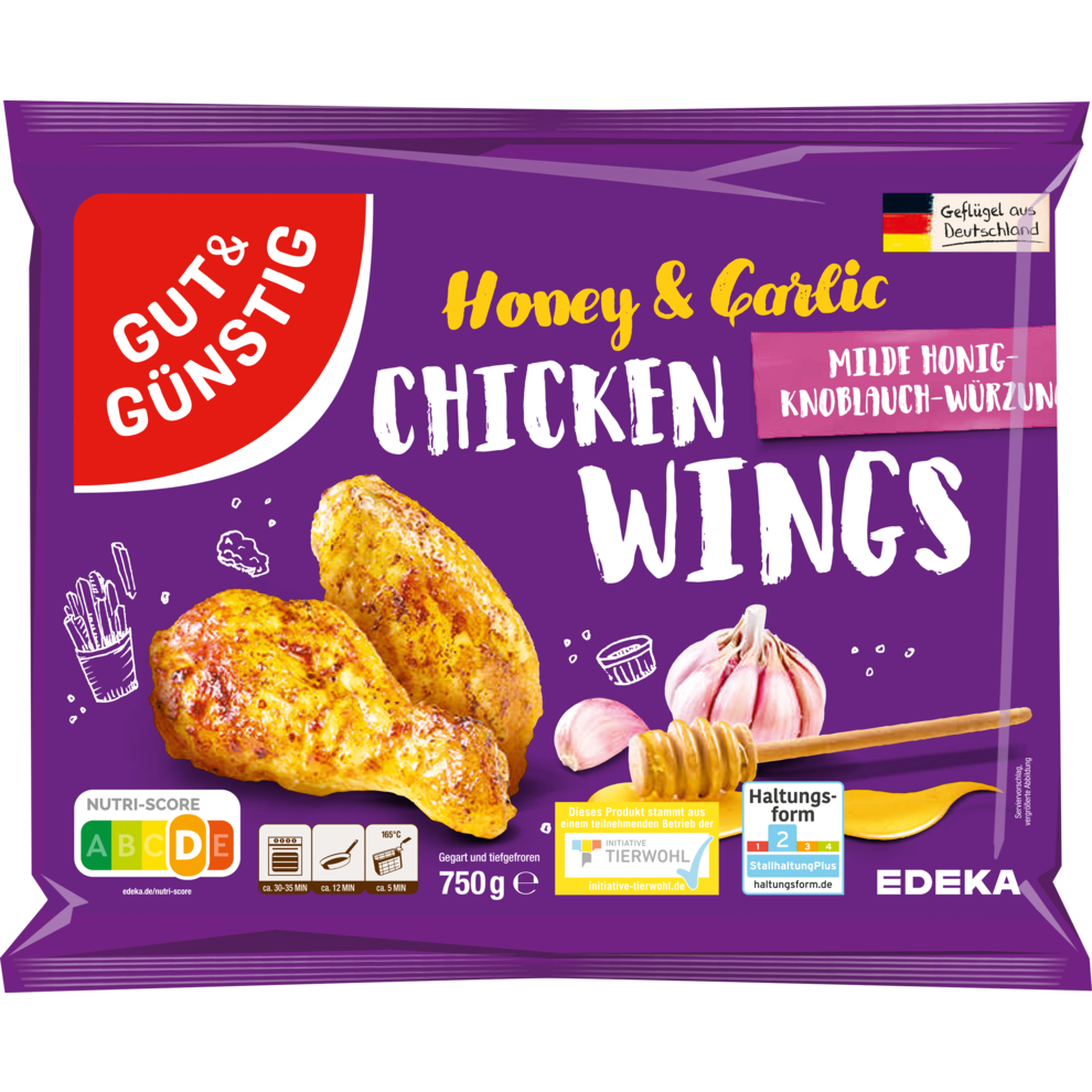 GUT&GÜNSTIG Chicken Wings Honey&Garlic vorgegart 750g VLOG QS ITW