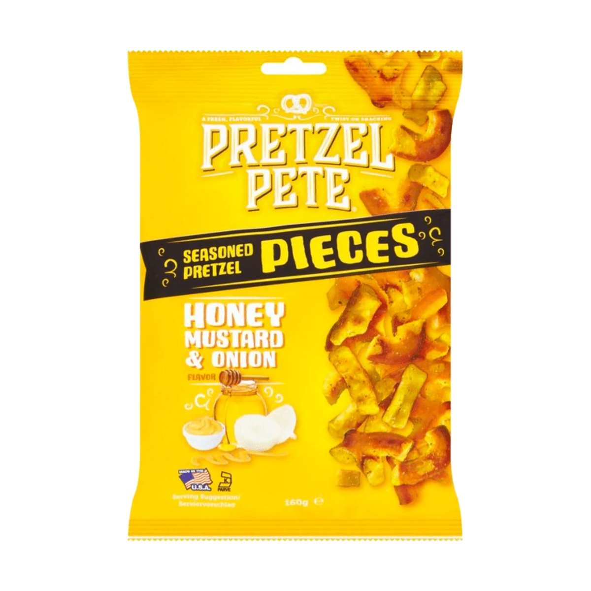 Pretzel Pete Seasoned Pretzel Pieces Honey Mustard and Onion 160g