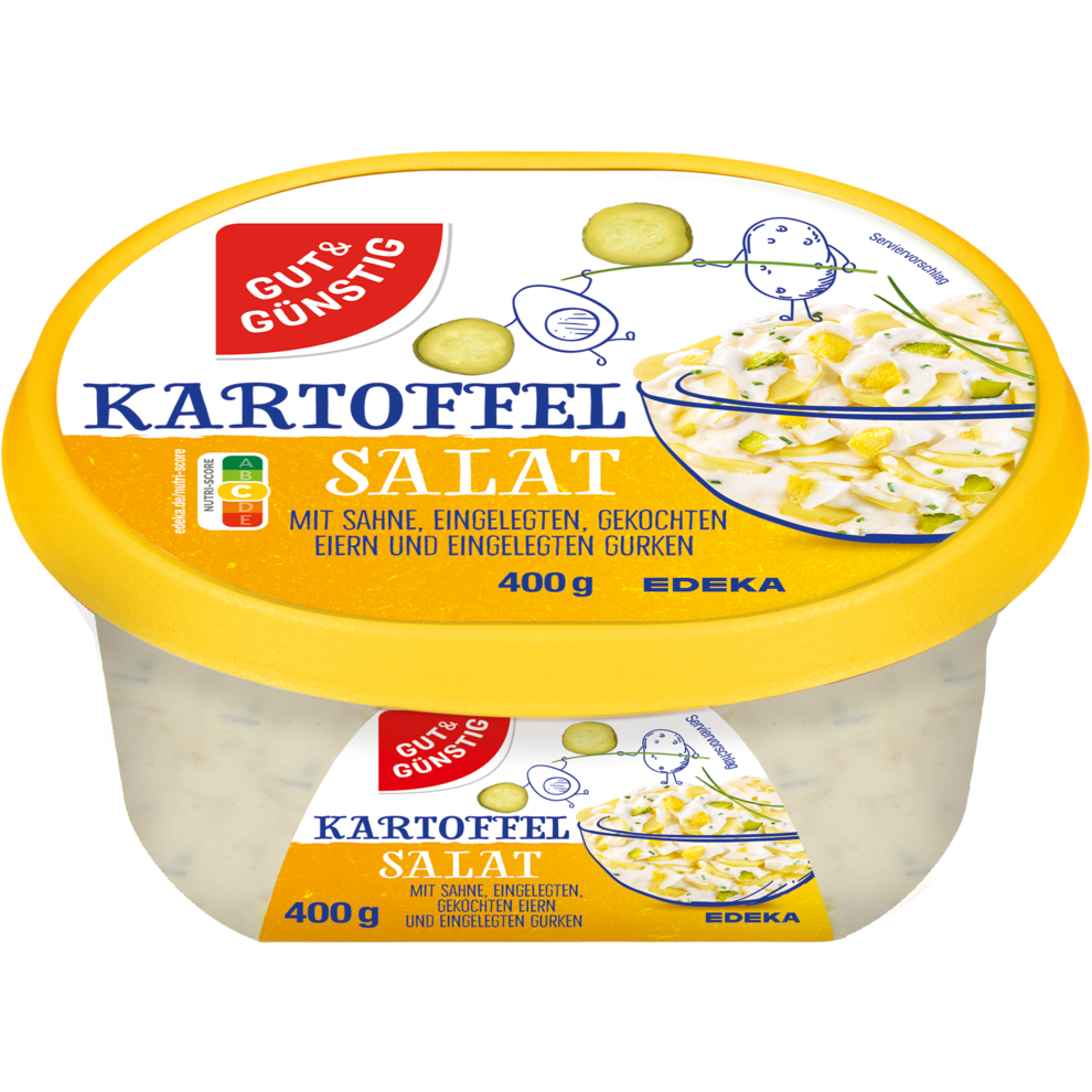 GUT&GÜNSTIG Kartoffelsalat mit Sahne, Ei und eingelegten Gurken 400g