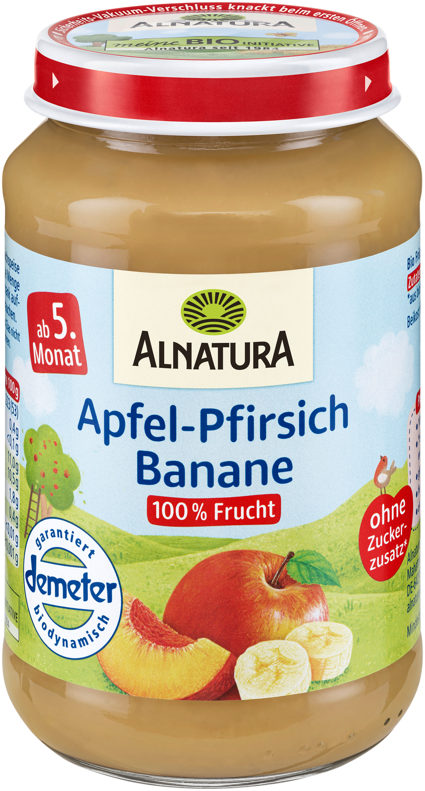 Demeter Alnatura яблоко, банан, персик 190g