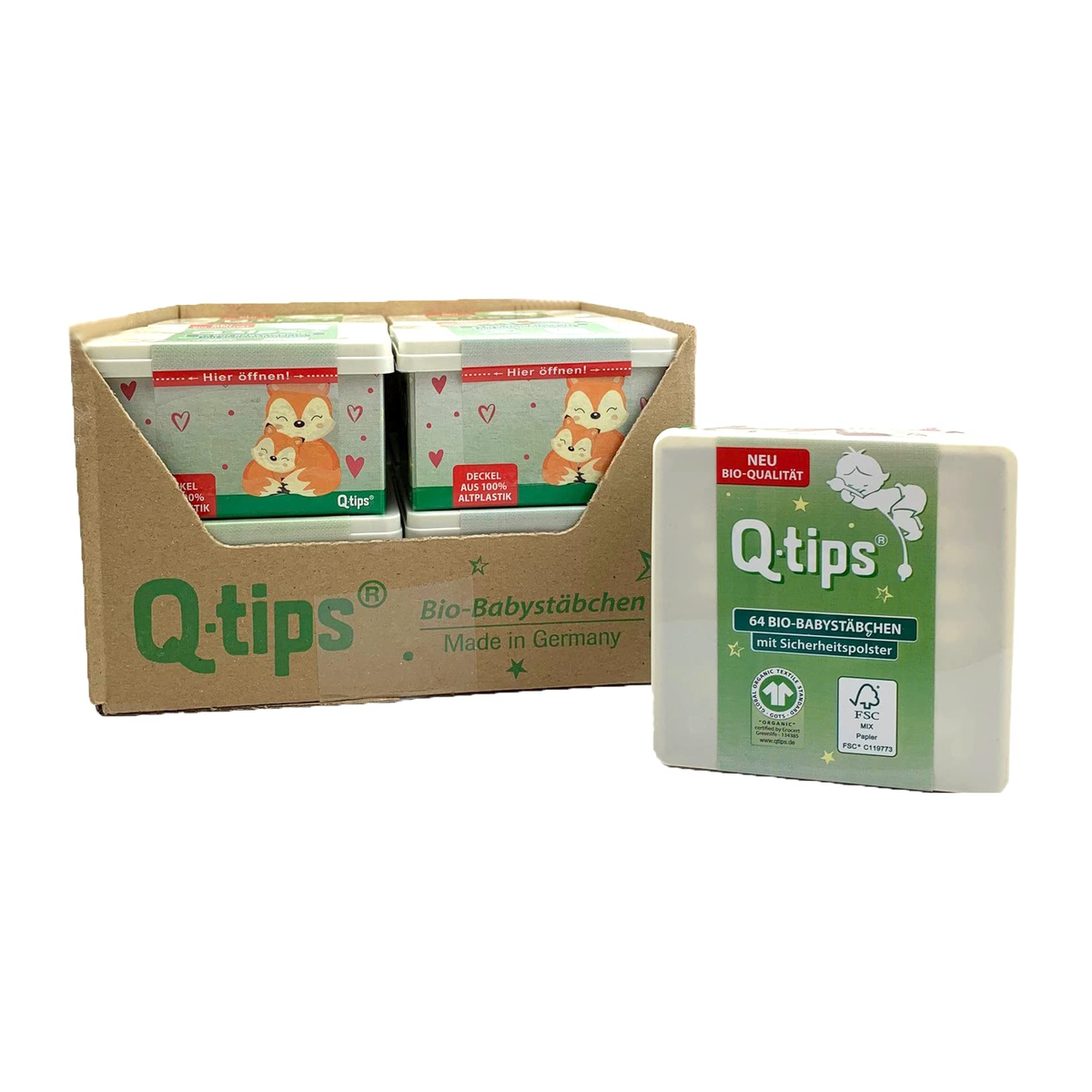 Q-Tips Baby-Wattestäbchen Bio 64ST