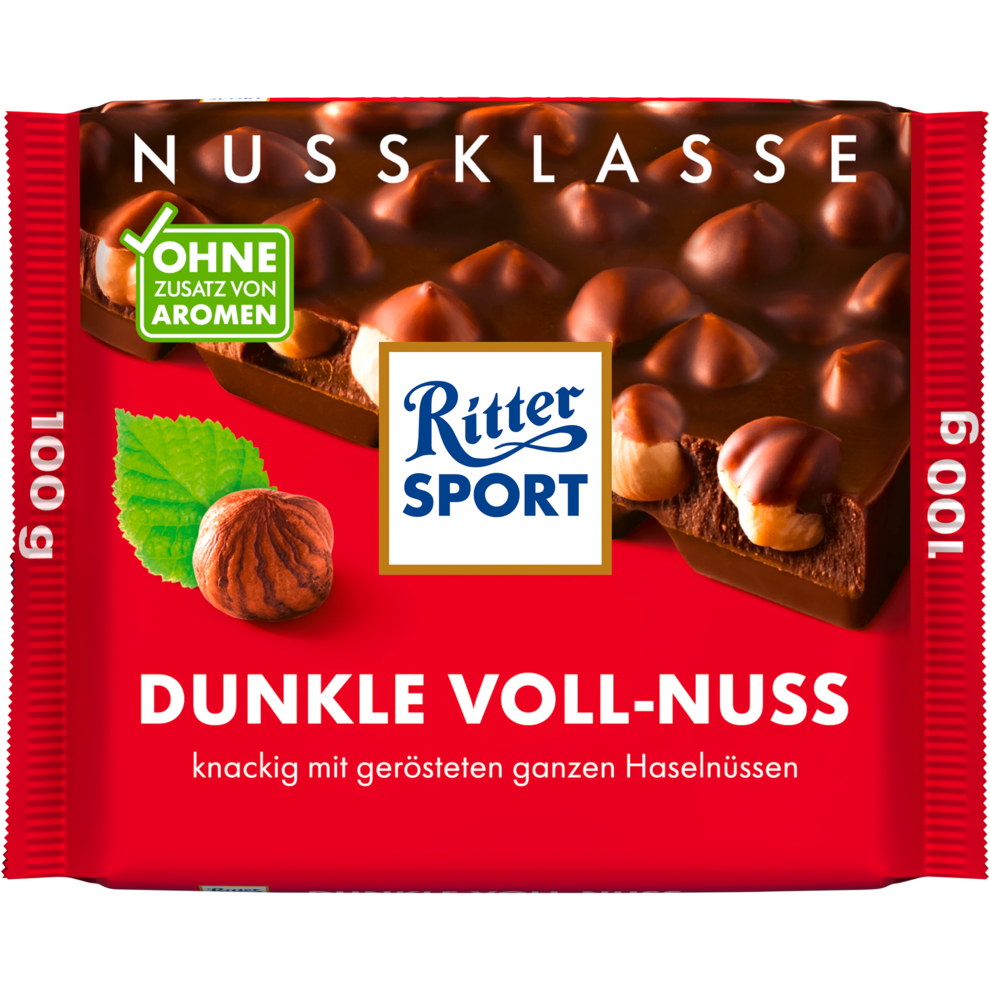 Ritter Sport Nuss Klasse Dunkle Voll-Nuss Tafel 100g
