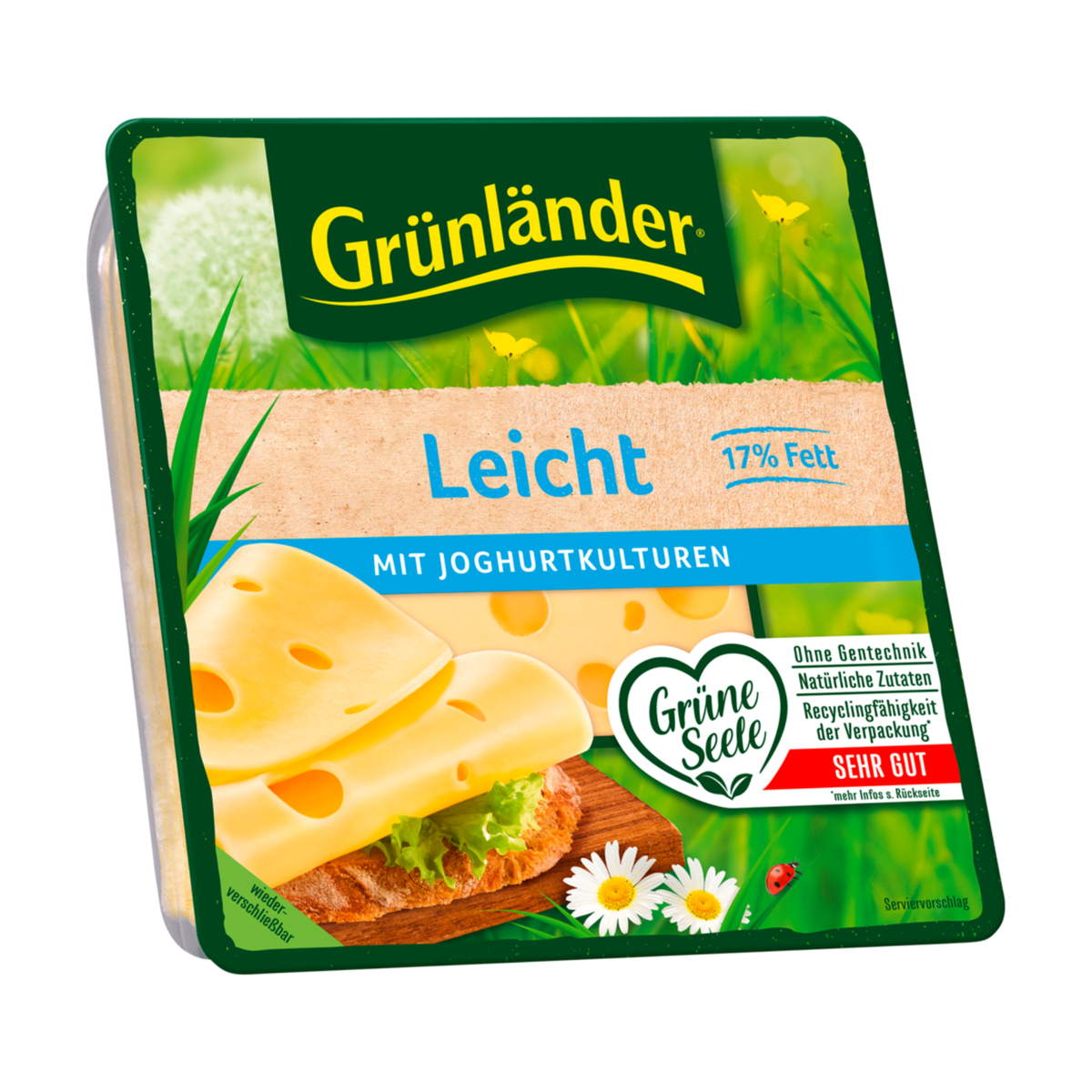 Grünländer Scheiben Leicht 30% Dreiviertelfettstufe 17% Absolut 140g