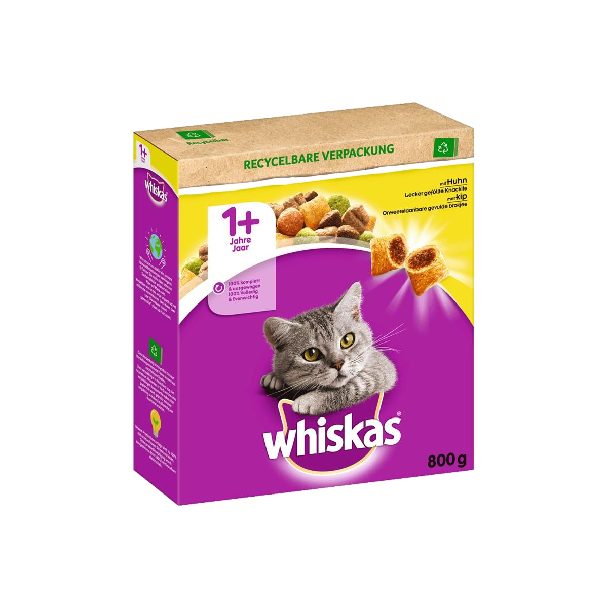 Whiskas 1+ Trocken mit Huhn 800g